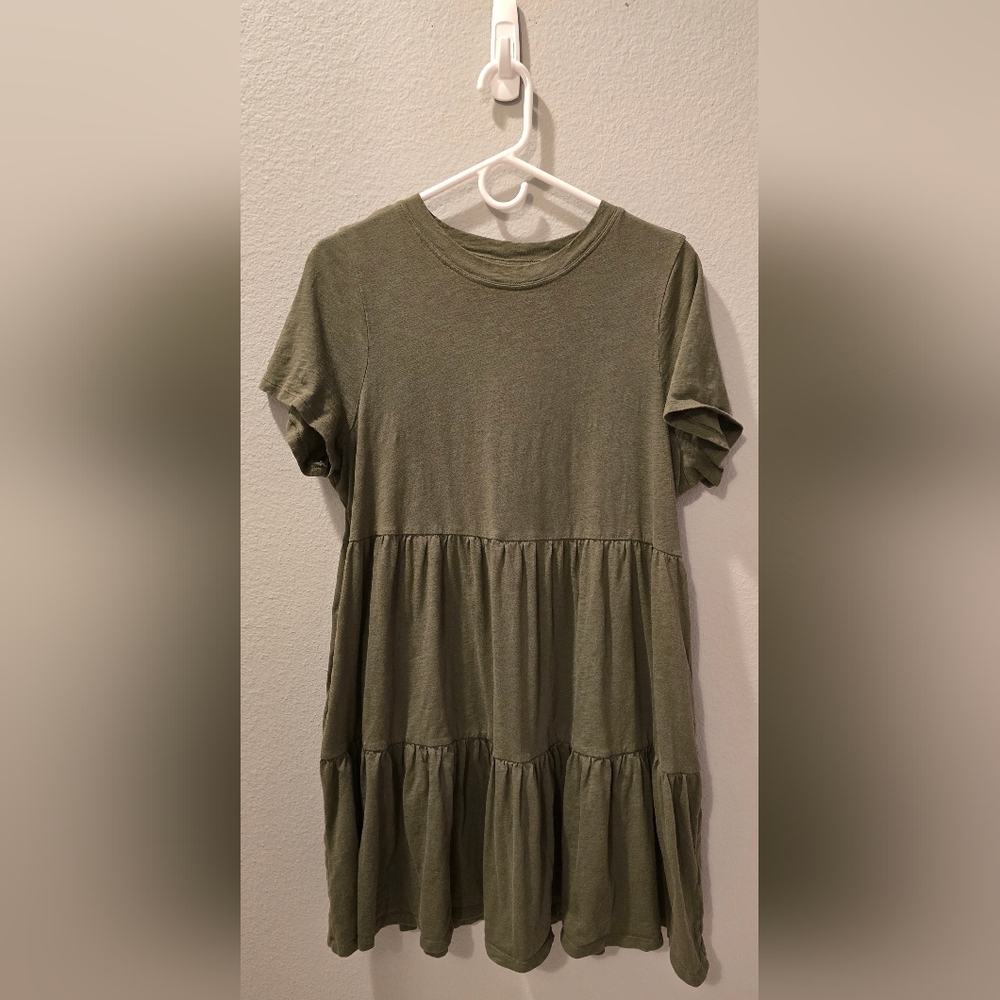 Old Navy T-Shirt Mini Dress With Pockets. Green. Large.